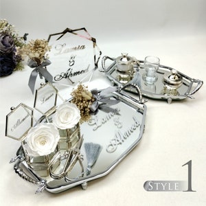 Personalized Engagement Tray -  Nikkah Tray - Wedding Tray - Customized Ring Holder - Customized Tray - Tray Set - Ring Dish