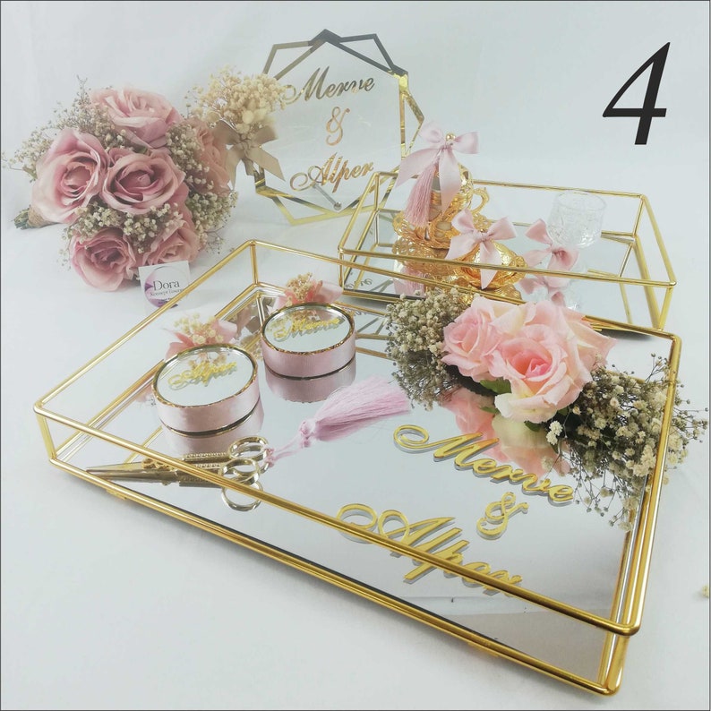 Personalized Engagement Tray Set Nikkah Tray Customzed Etsy