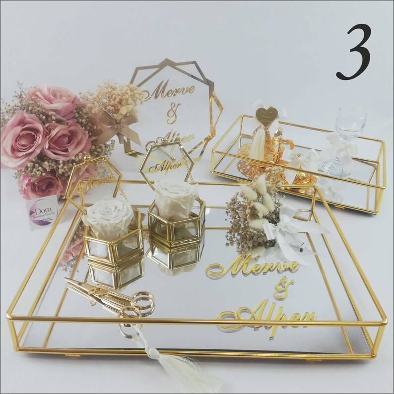 Personalized Engagement Tray Set Nikkah Tray Customzed Etsy