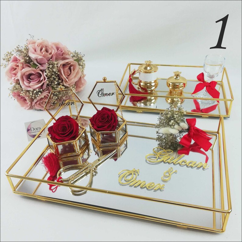 Personalized Engagement Tray Set Nikkah Tray Customzed Etsy