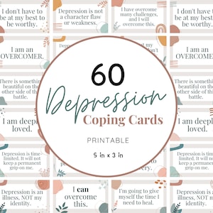 Tarjetas de atención plena para afrontar la depresión / Técnicas positivas de salud mental y autocuidado