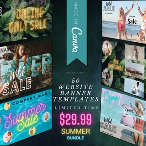 50 Website Banner Templates — Summer Bundle