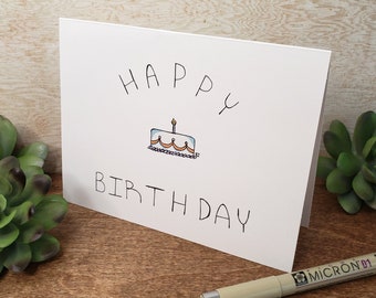 Happy Birthday Cake Blank Card