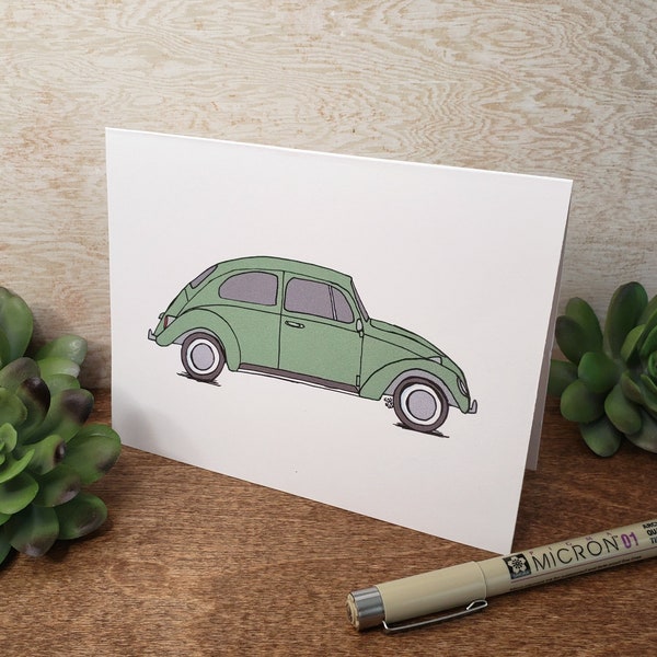 Vintage Beetle Bug Blank Card