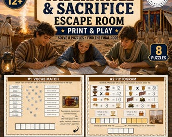 Tabernacle Escape Room Printable, Bible Escape Room Game, LDS Youth Activity, Come Follow Me Exodus 25–40,