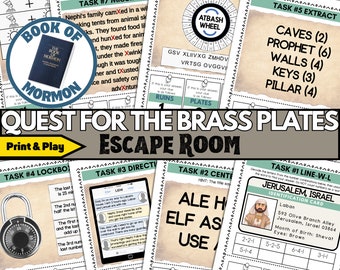 Book of Mormon Escape Room Game: "The Quest for the Brass Plates", LDS Primary Activity, Printable Kids Game, Come Follow Me Game for Kids