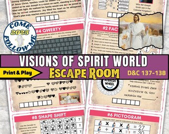 Visions of the Spirit World LDS Printable Escape Room for Youth, Doctrine and Covenants 137–138 Game, Spirit World Game for Family Night