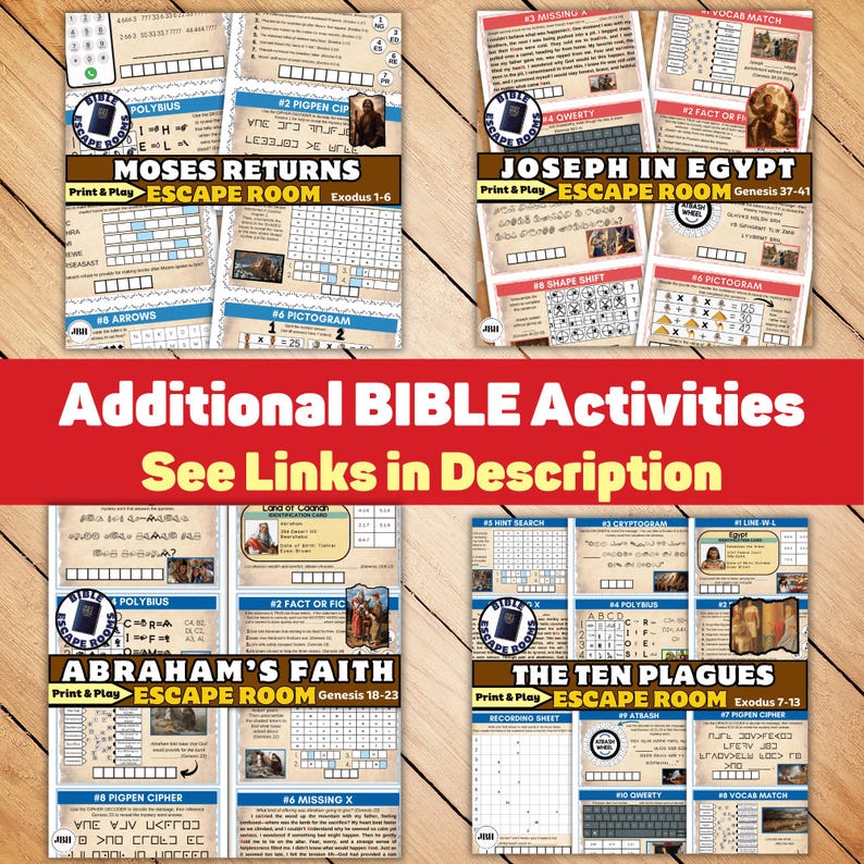 Ten Commandments Bible Escape Room, Printable Scripture Puzzle Game for ...
