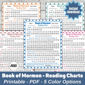 Kleurrijke leesvoortgang: overzicht Boek van Mormon voor jongeren en jeugdwerk, houd je voortgang bij, overzicht Boek van Mormon voor alle leeftijden en jongeren