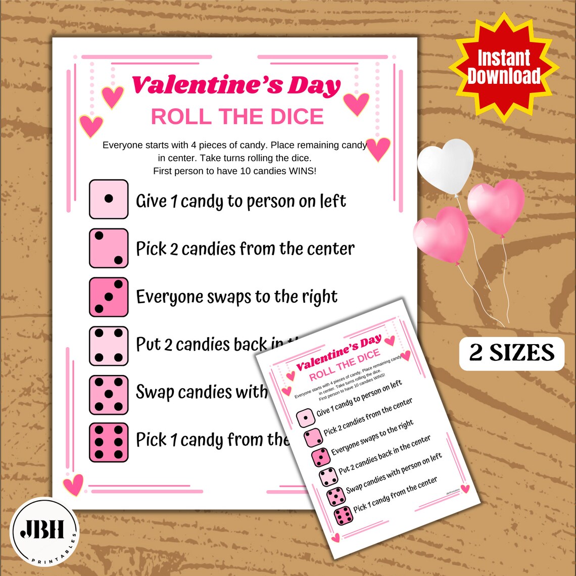 Candy Madness Valentine's Roll the Dice Game 2 Sizes, Candy Exchange