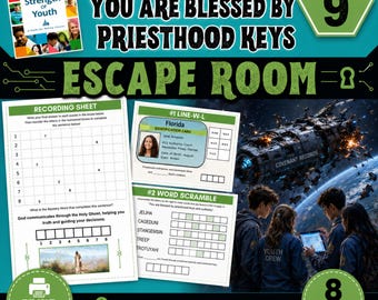FSY Priesthood Keys Escape Room Printable LDS Youth Activity, Chapter 9 FSY Game for Teens, Youth Activity on Priesthood Keys and Service