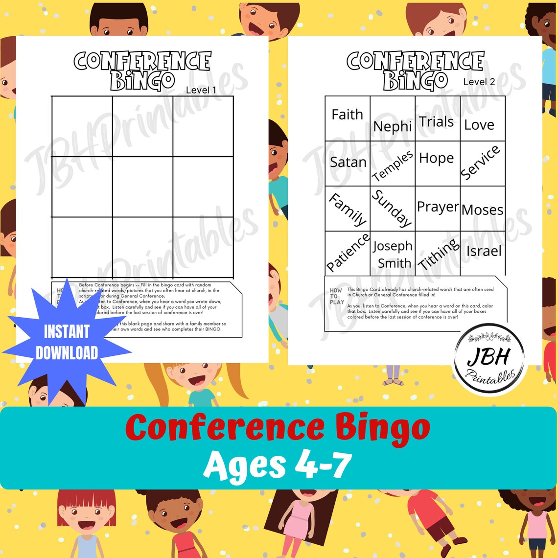 Printable general conference activity packet for ages 4 7 etsy