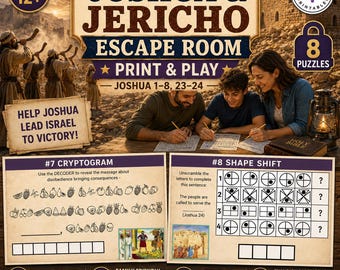 Joshua Jericho Escape Room Printable, LDS Come Follow Me 2026, Youth Bible Activity, Joshua 1–8 Activity for Youth, Jericho Walls Bible Game