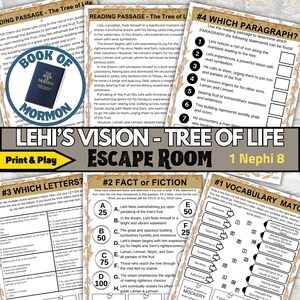Lehis Vision vom Baum des Lebens, Buch Mormon Escape Room Spiel, Familienspieleabend, Engagement Sonntag Aktivität, Lehi's Vision, LDS Printable