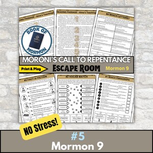 Book of Mormon Adventure Bundle #7 - 5 Escape Rooms for Engaging Study ...