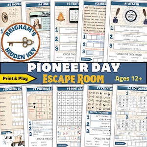 Pioneer Day Escape Room: Brigham Young&#39;s Hidden Key (Printable)