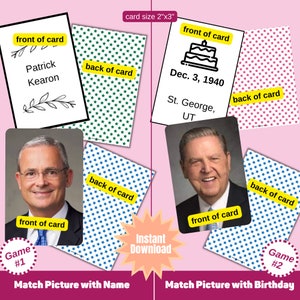 LDS Memory Game - 4 Games in 1 - 12 Apostles Matching Pictures, Names ...