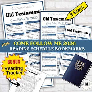 Come Follow Me 2026 PLAIN Printable Old Testament Reading Bookmark, CFM Bookmark for Family & Youth Study Scripture Reading Planner Bookmark