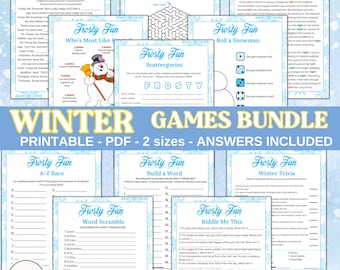 Winter Games Bundle: Family Fun Activities (Printable)