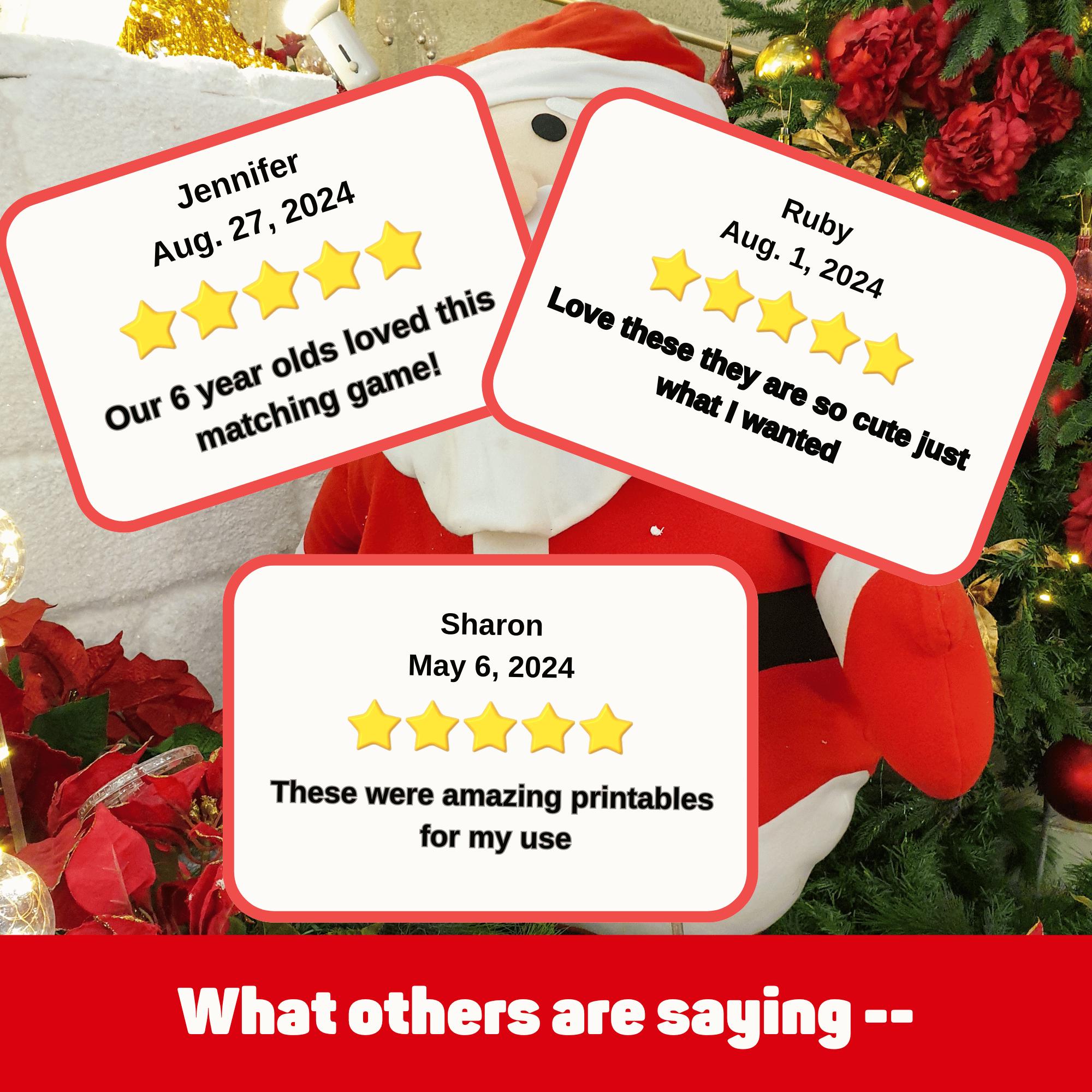 Christmas Santa Matching Game Part 1, Holiday Memory Game Printable ...