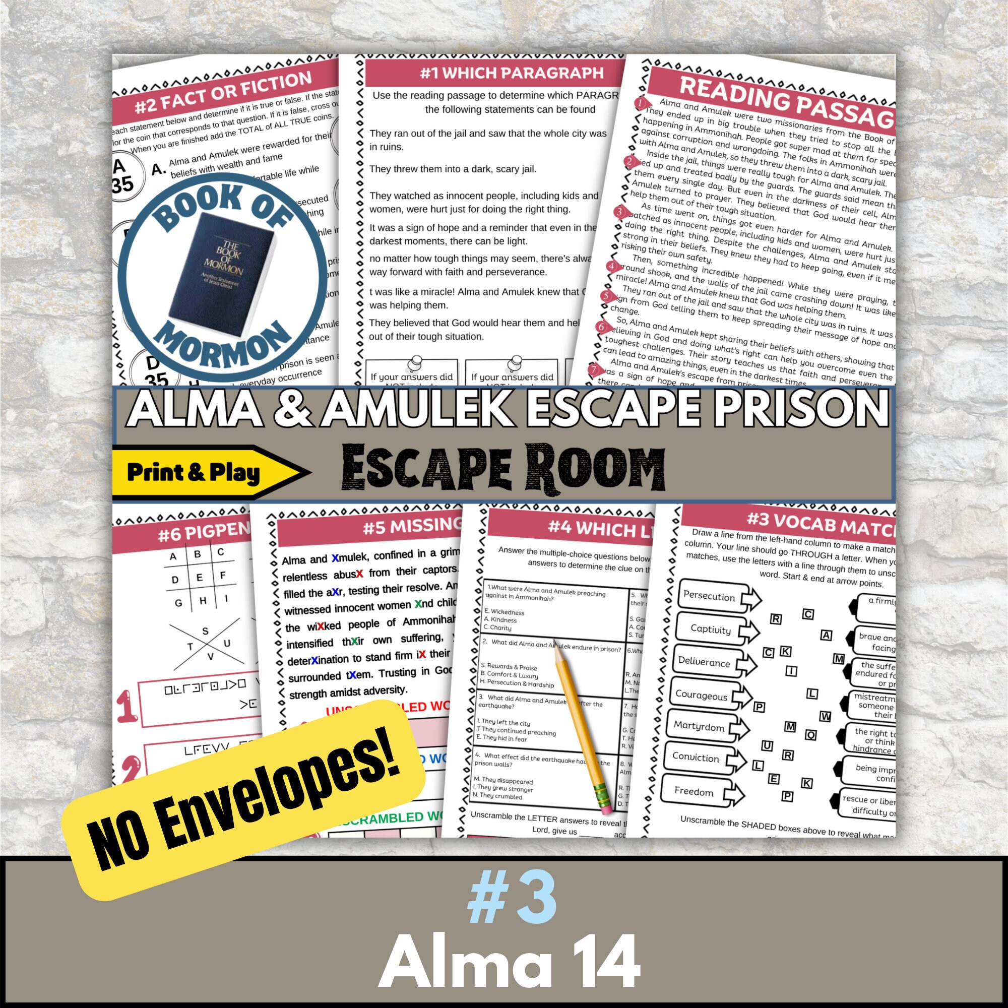Book of Mormon Adventure Bundle 4 5 Escape Rooms for Engaging Study ...