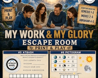 My Work and My Glory Escape Room, Printable LDS Come Follow Me 2026 Activity, LDS Youth Escape Room Kit, Abraham & Moses Print and Play
