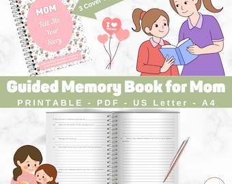 Libro de recuerdos de mamá: Diario guiado con indicaciones (descarga digital)