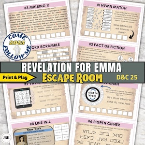 LDS Emma Smith Escape Room: Revelation D&C 25 (Printable PDF)