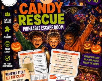 Halloween Candy Rescue Escape Room for Kids, Trick-or-Treat Mystery Game, Halloween Classroom Activity, Printable Escape Room Ages 6-10