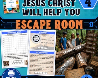 FSY Escape Room: Jesus Christ Will Help You, Chapter 4, LDS Youth Activity (Printable Game Kit)