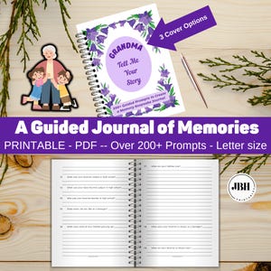 Personalized Grandma Gift - Grandma, Tell Me Your Story, Heirloom Keepsake Journal, Memory Care Journal With Dementia-Friendly Prompts