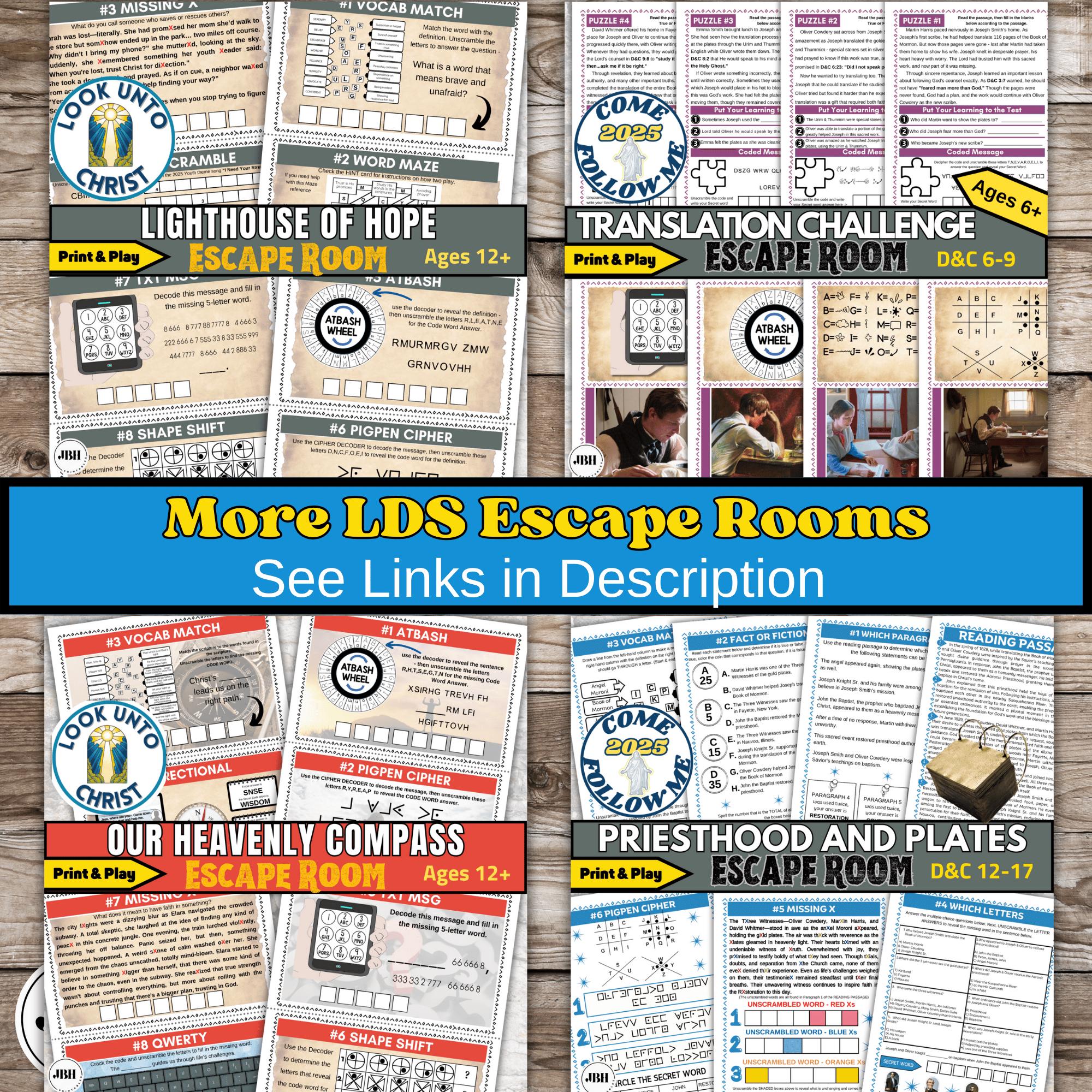 Church Organization Escape Room: Come Follow Me Activity (print & Play ...