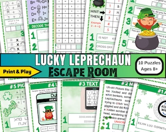 Printable Leprechaun Escape Room: St. Patrick's Day Game (PDF)