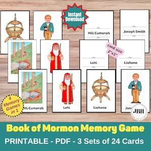 SPANISH - Book of Mormon Characters & Places Memory Game for All Ages, Come Follow Me 2024: Juego de Memoria - Libro de Mormon