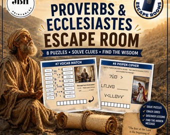 Proverbs and Ecclesiastes Escape Room, Bible Printable Game for Teens, Wisdom Activity, Come Follow Me 2026, Christian Youth Group Game