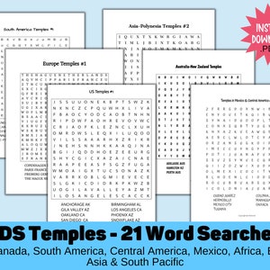 LDS Temple Word Search Games, Printable General Conference Activity for LDS Relief Society, Youth, and Primary, and even a Mormon Missionary