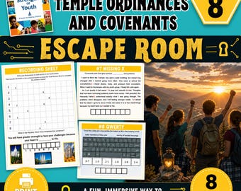 FSY Temple Ordinances & Covenants Escape Room for Youth, Chapter 8LDS Printable Activity Game, For the Strength of Youth Escape Room