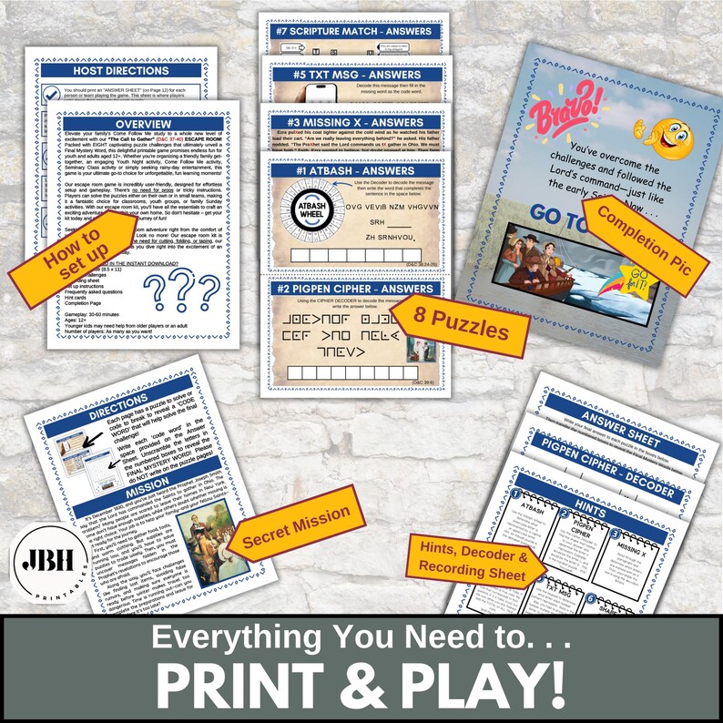 The Call to Gather Printable Escape Room, No Prep Family and Youth ...