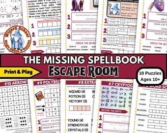 Wizard School Escape Room Game: The Missing Spellbook (PDF)