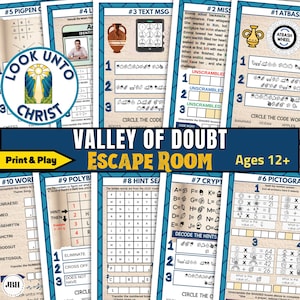 Look Unto Christ Escape Room Printable, Valley of Doubt LDS Youth Theme Game, 2025 LDS Youth Activity, Printable Family Game Night Fun