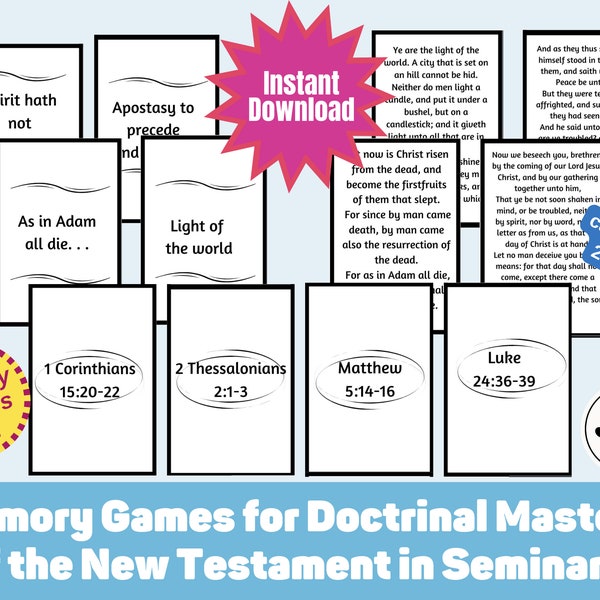 Engaging New Testament Scripture Memory Game for All Ages, Spice Up the Study of Scriptures with Some Enjoyment!