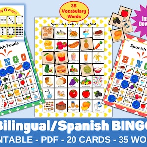 Bingo interactivo en español para niños, atractivos juegos de aprendizaje de idiomas, emocionantes actividades en español para niños, divertidos juegos y ejercicios de aprendizaje