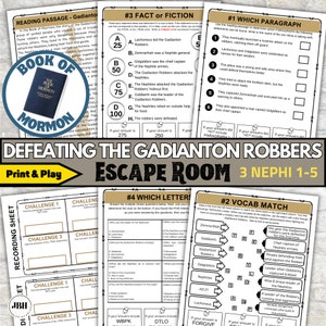 Gadianton Robbers Escape Room: Book of Mormon Activity (PDF)