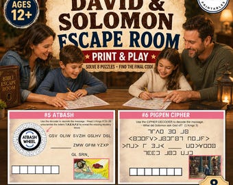 David & Solomon Escape Room Printable LDS Game for Teens, Come Follow Me Old Testament Activity, LDS Youth Activity