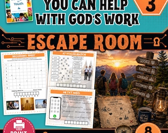 FSY You Can Help With God’s Work Escape Room,  FSY Guide Chapter 3 LDS Printable Youth Game, Escape Room for Seminary and Mutual