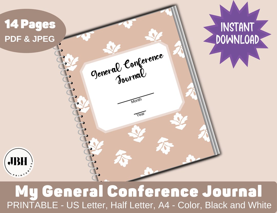 Printable LDS General Conference Journal for Families Young Etsy