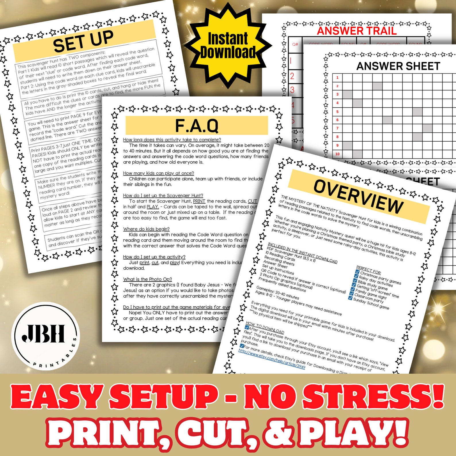 Christmas Scavenger Hunt: Nativity Mystery Game Church Treasure Hunt Christmas Scavenger Hunt: Nativity Mystery Game Church Treasure Hunt