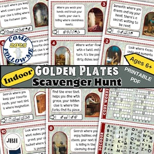 Printable Golden Plates Treasure Hunt, Fun LDS Activity for Families, Golden Plates Adventure, LDS Printable Scavenger Hunt for Families