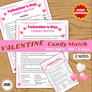Valentine&#39;s Candy Match Game: Fun for All Ages (Instant Download)