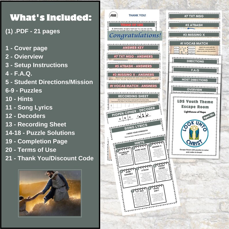 2025 Youth Theme Game - Lighthouse of Hope Escape Room Printable, Look ...